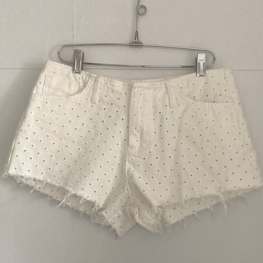 Zara Eyelet white cotton shorts NWOT  sz 4